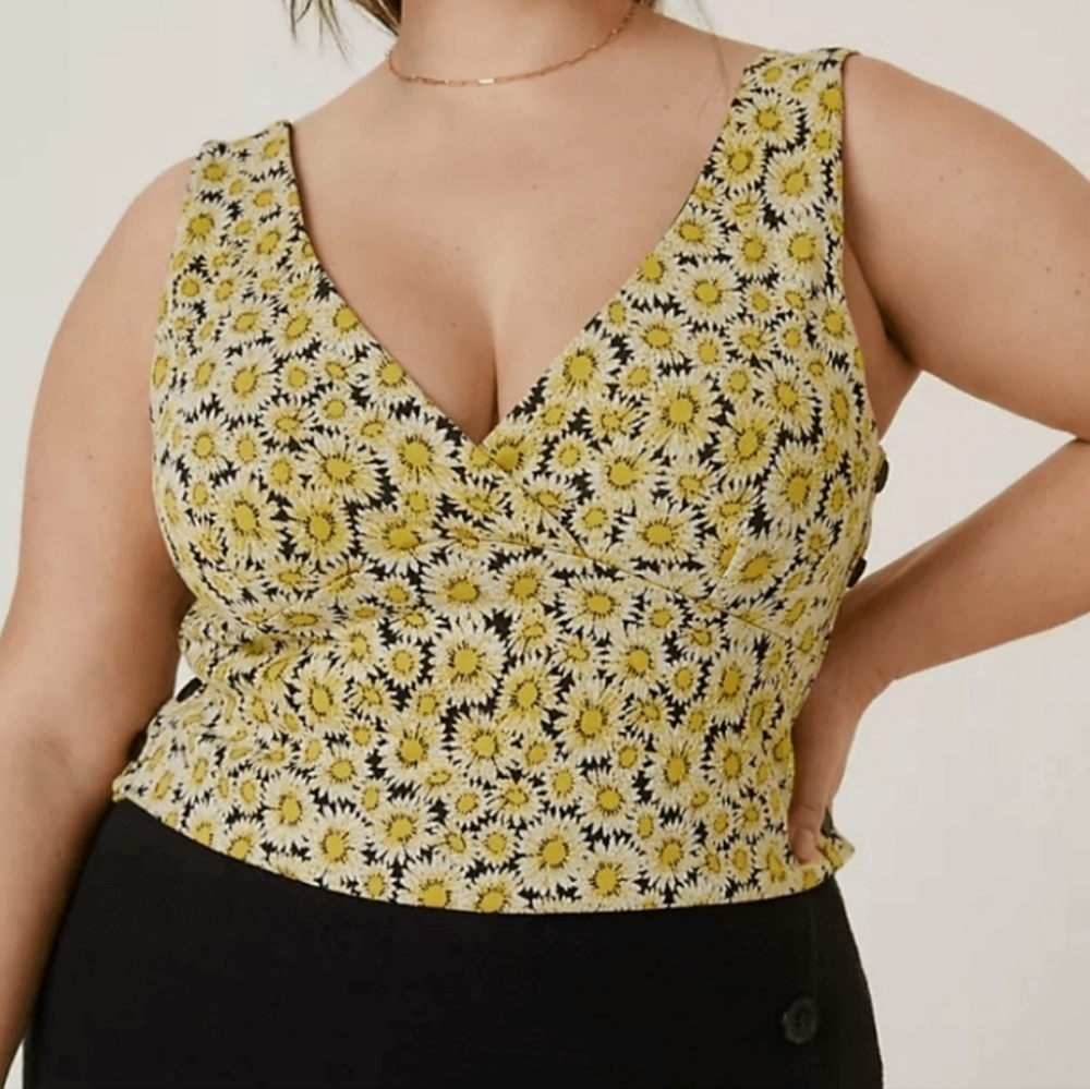Anthropologie Maeve Floral Crop Top